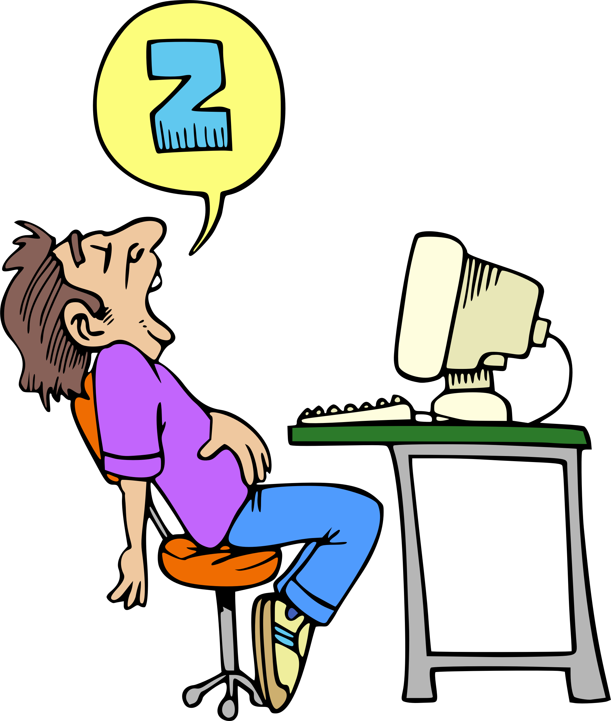 Sleeping At Your Desk Clipart
