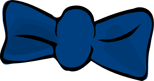 Blue Bow Clipart - Dark Blue Bowtie Clip Art (600x317)
