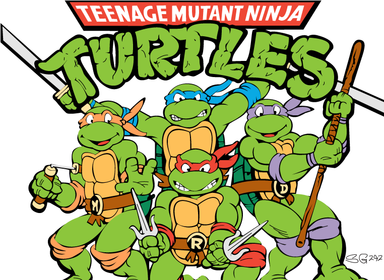 Turtle Clipart Logo Png - Teenage Mutant Ninja Turtles (768x575)