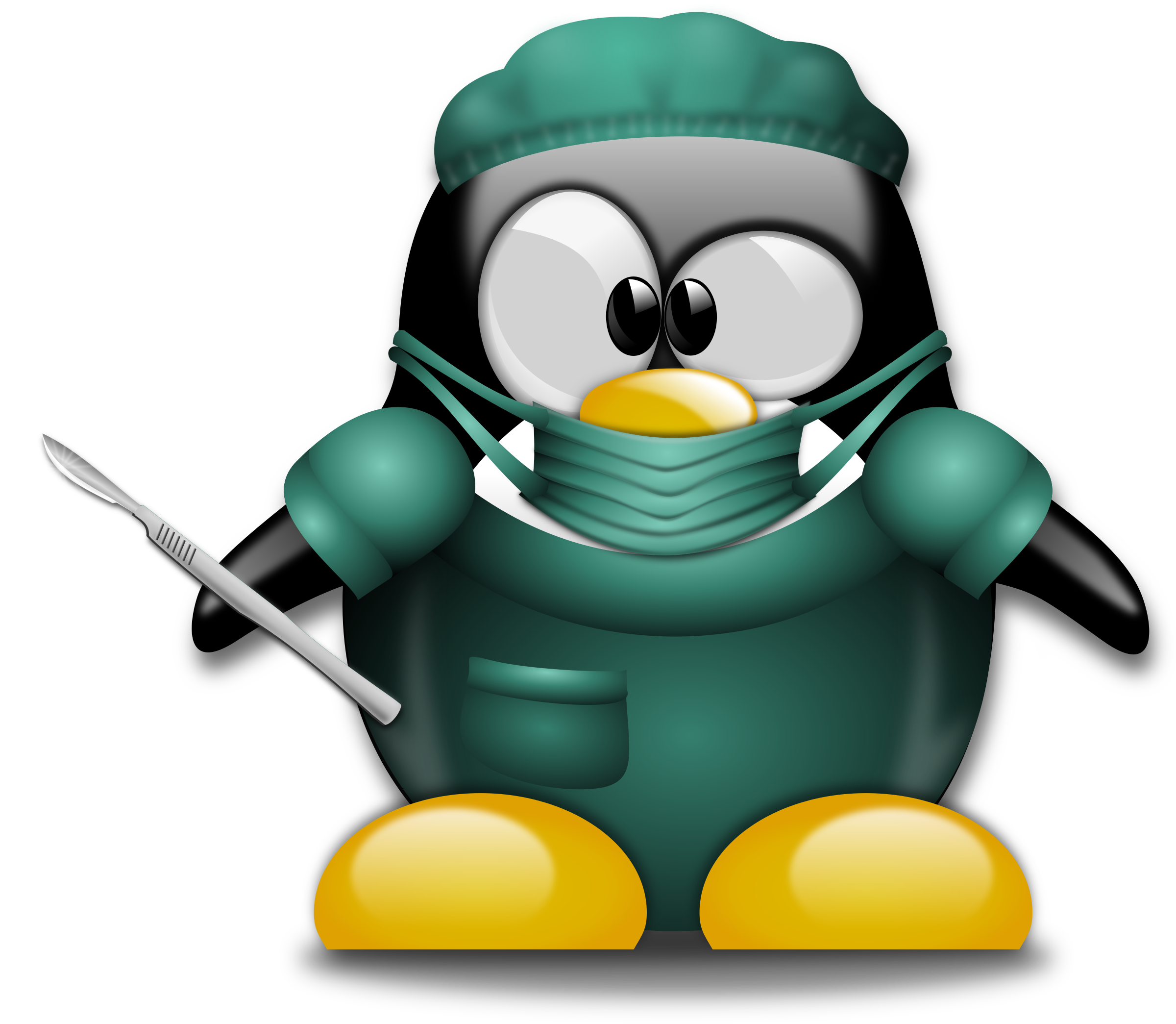 Clipart - Surgeon Penguin (2400x2089)