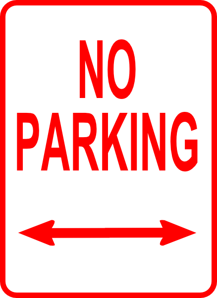 No Parking Sign Clip Art - No Parking On Both Sides (546x750)