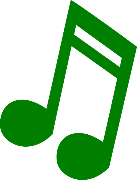 Green Music Notes Clipart - Music Note Clip Art (456x599)