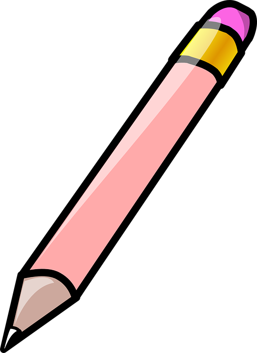 Crayon Pencil Office Paint School Tool Write - Pink Pencil Clipart (525x720)