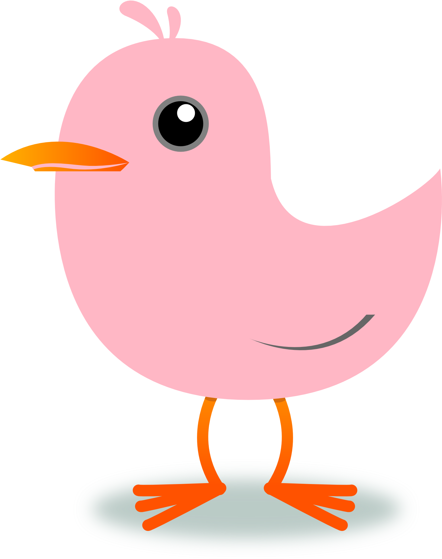 Tweet Twitter Bird Cherry Blossom Pink Xochi - Clipart Bird Png Pink (1979x1962)