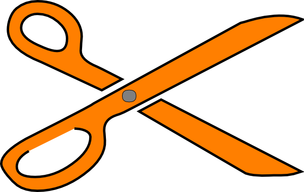 Clip Arts Related To - Orange Scissors Clipart (600x380)