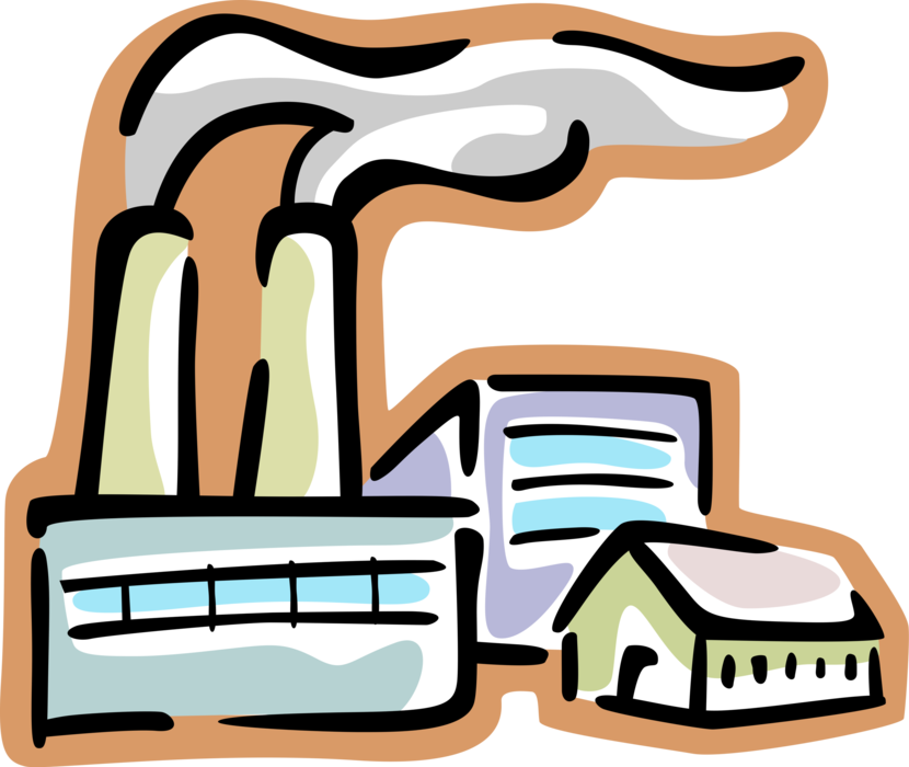 Ideal Natural Resources Clipart Factory With Smokestack - Smoke Stack Clip Art Transparent (830x700)