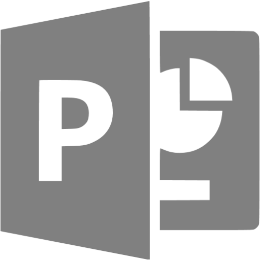 Gray Microsoft Powerpoint Icon - Black And White Microsoft Powerpoint Logo (512x512)