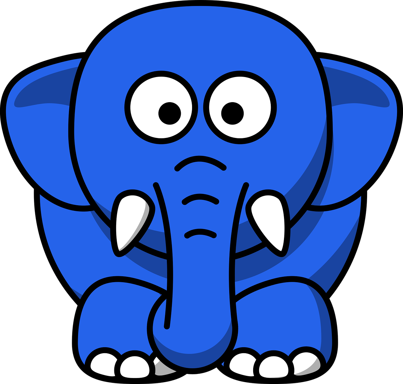 “don't Think Of A Blue Elephant ” - Cartoon Elephant Transparent (1280x1222)