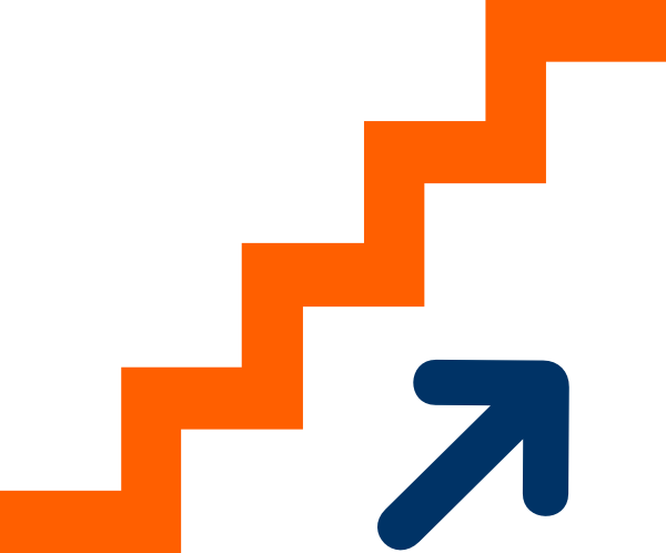 Orange Stairs Clip Art - Cartoon Staircase (600x498)