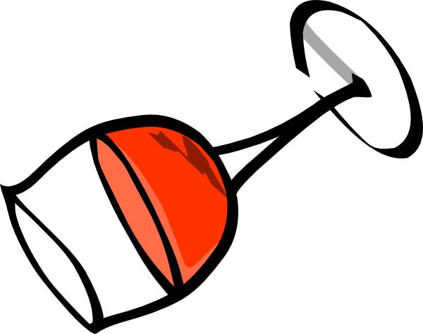 Tilted Wine Glass Clip Art At Vector Clip Art - Wine Glass Clipart (600x474)