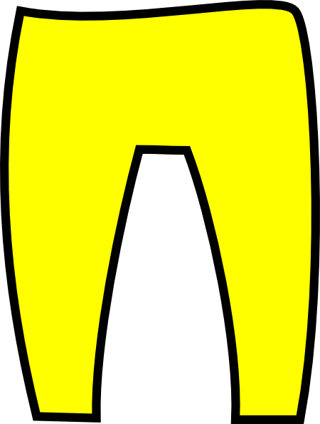 Elf Clipart Pants - Yellow Pants Clipart (450x595)