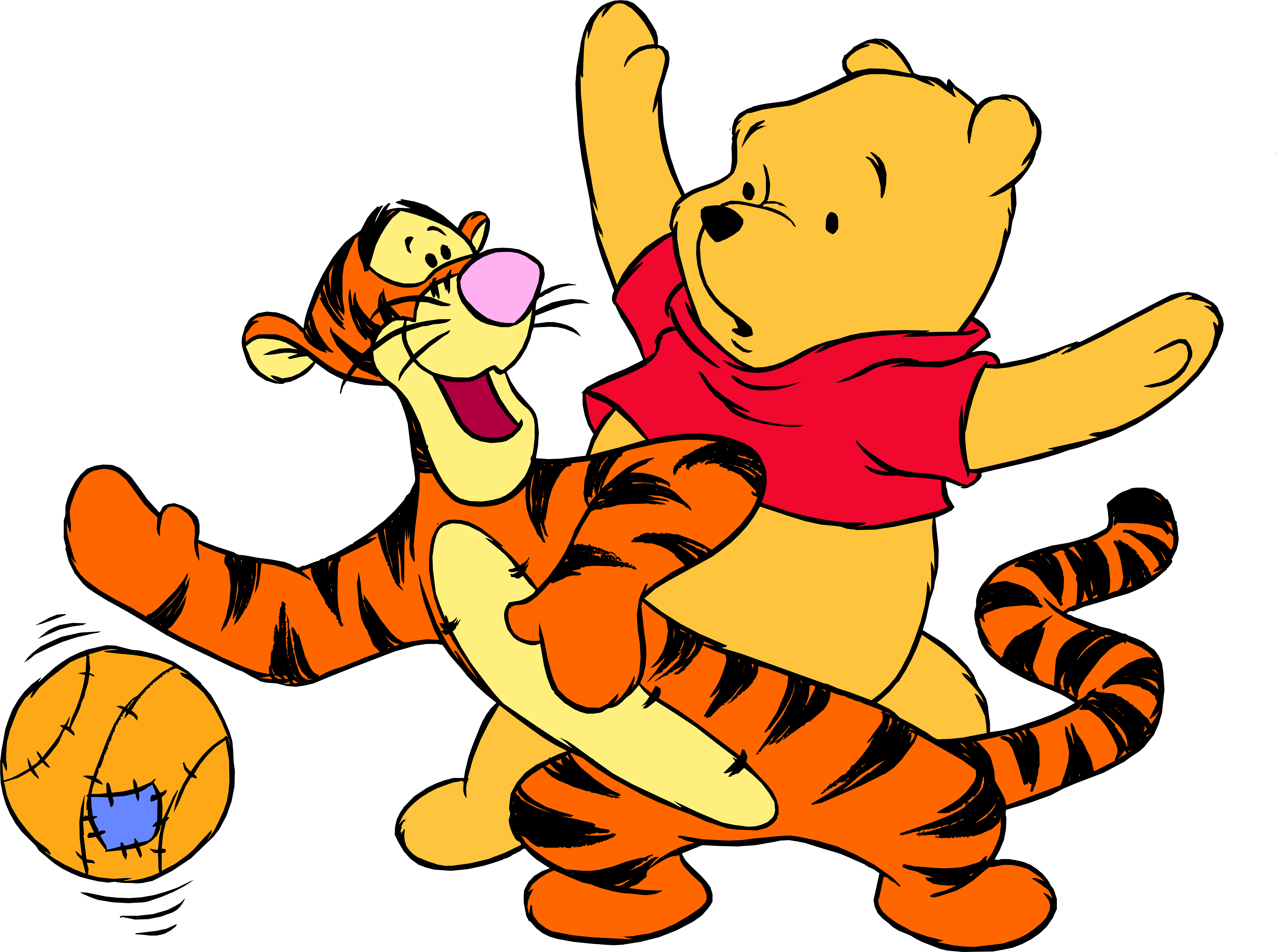 Winnie The Pooh Tigger And Ball Png Clip Art - Winnie The Pooh And Tigger Clipart (8000x5972)