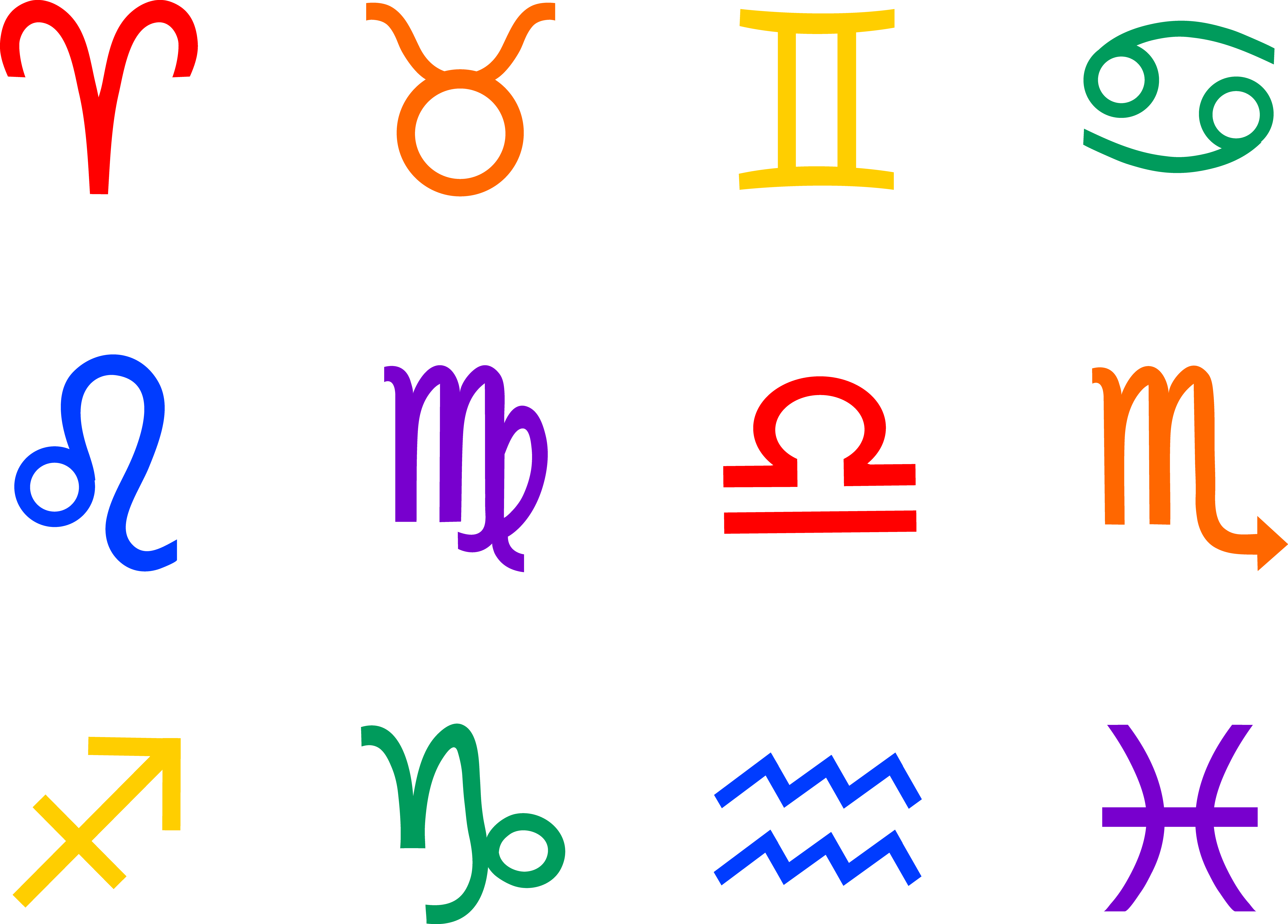 Zodiac Clip Art Free For Commercial Use - Zodiac Signs Symbols Tattoos (6437x4617)