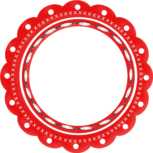 Clip Art - Marcos Redondos Rojos Png (536x536)