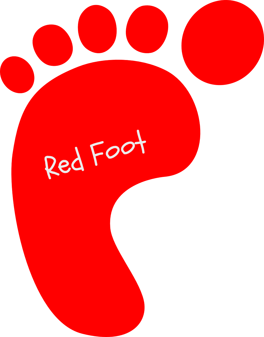 Big Foot Clipart Footstep - Red Baby Footprints (1005x1280)