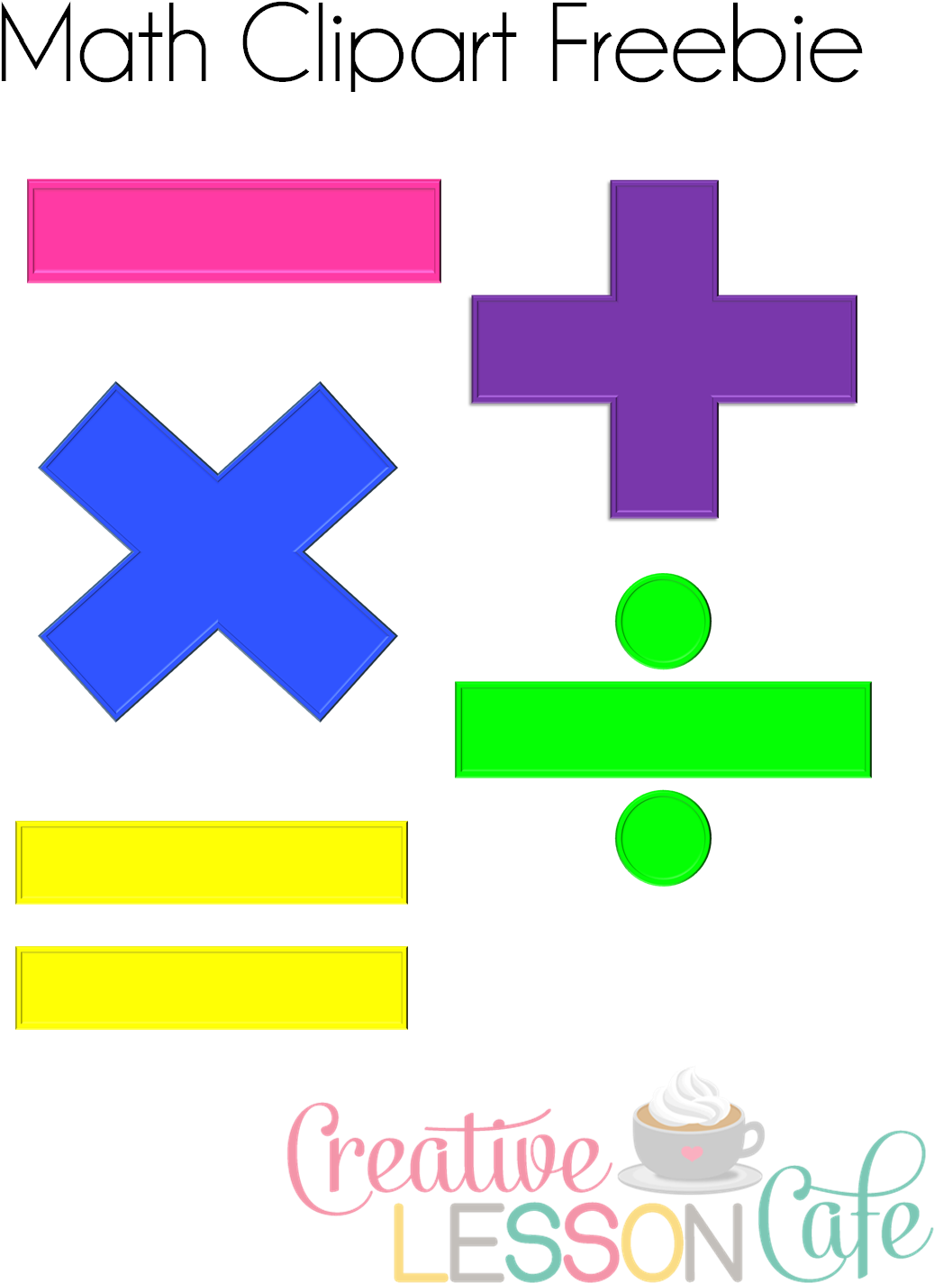 Creative Lesson Cafe - Maths Symbols Clipart (1127x1532)