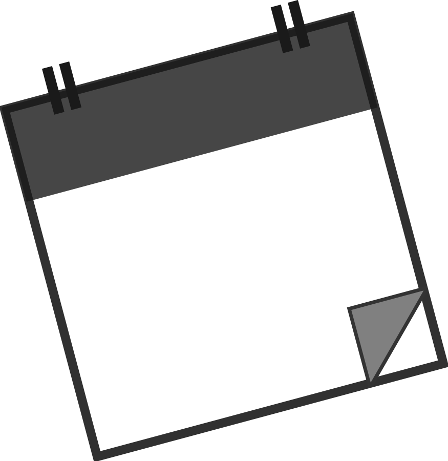 Office Calendar Desk Line Clip Art - Blank Calendar Clipart Black And White (1246x1280)
