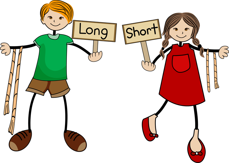 Long And Short Clipart - Long And Short Png (750x534)