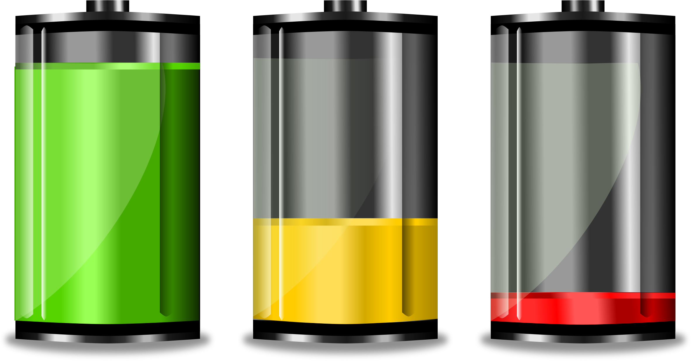D Battery Clipart - Battery Level Icon Png (2365x1236)