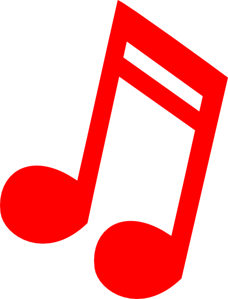 Red Music Notes Clip Art (456x599)