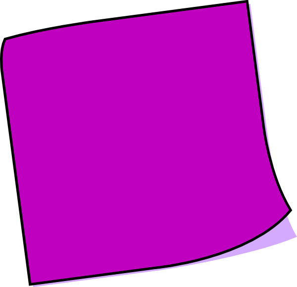 Purple Blank Sticky Note Clipart - Purple Post It Notes (600x580)