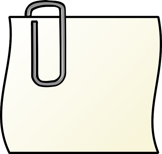 Paper, Paperclip, Office, Post, Memo, Notepad - Paper Clip Art (640x607)