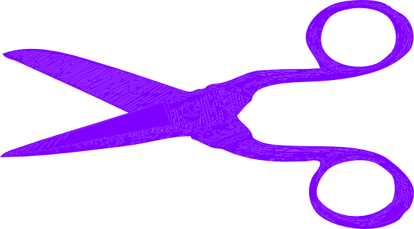 Purple Clipart Scissors - Purple Hair Scissors Clip Art (600x332)