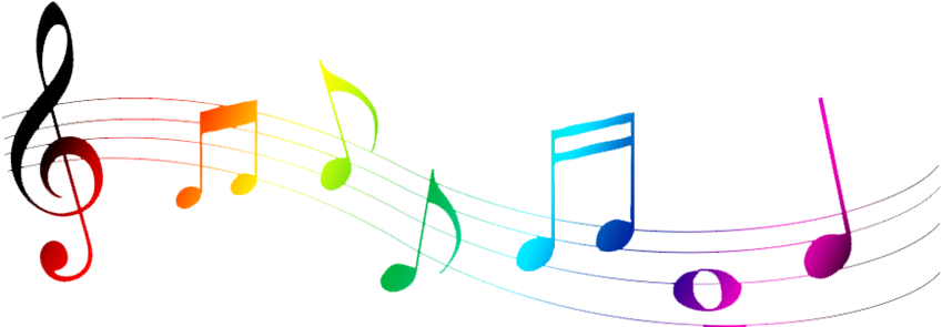 Music Notes Clipart Transparent - Colorful Music Notes Symbols (900x312)
