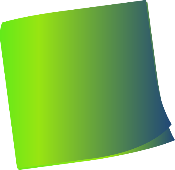 Shaded Green Sticky Note Clip Art - Green Sticky Notes Png (600x581)