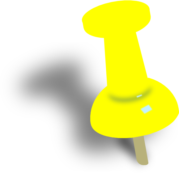 Push Pin Cliparts - Yellow Push Pin Png (600x566)