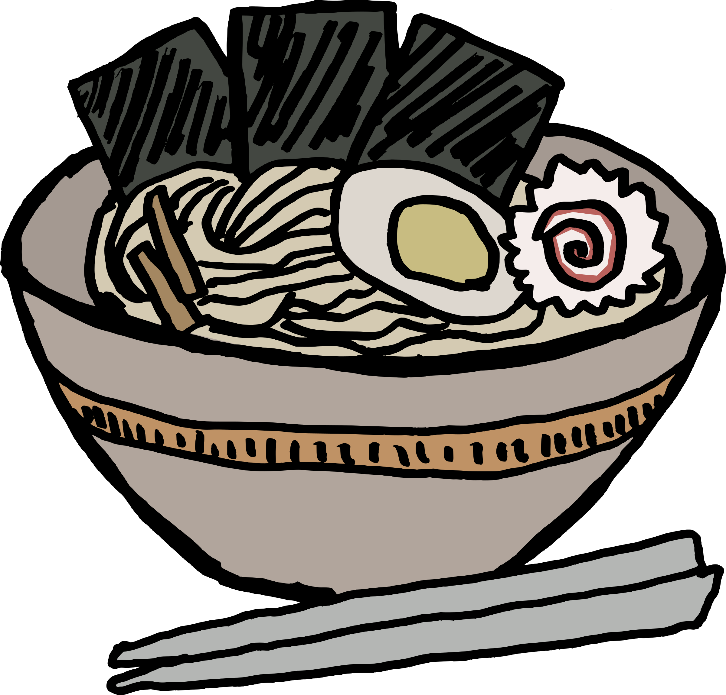 Clip Art Details - Ramen Bowl With Nori (2400x2300)
