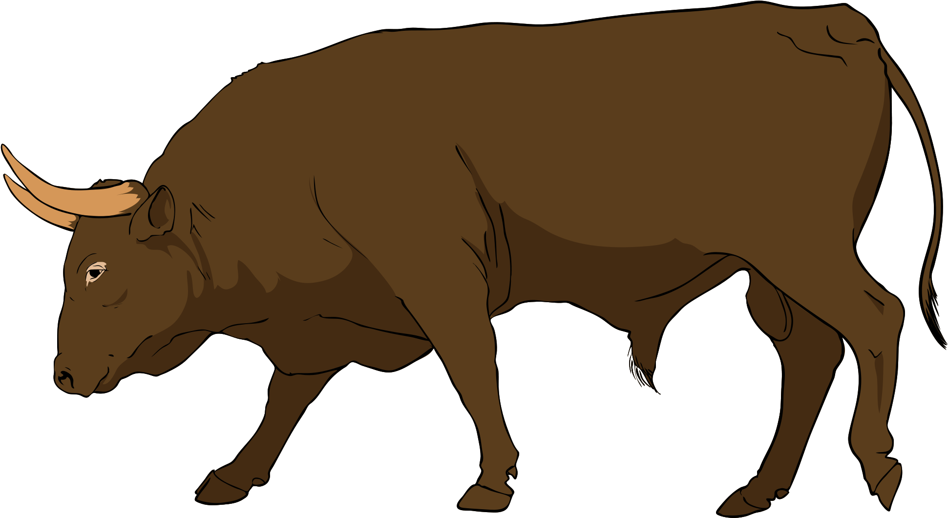 Ox Clip Art - Clipart Bull (2000x1111)