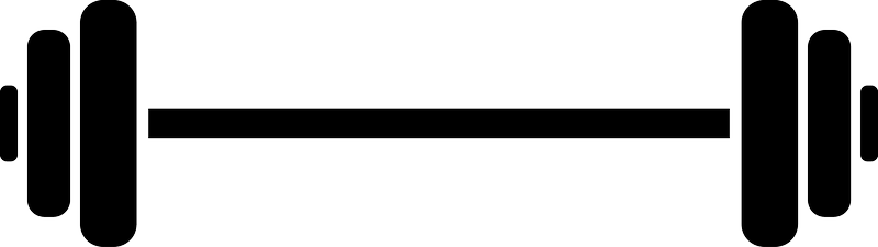 Barbell Fill - Barbell Clipart Png (800x225)
