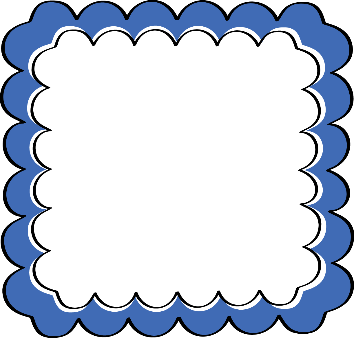 Blue Scalloped Frame - Bahut Piyar Karte Hai Sayari (1222x1168)