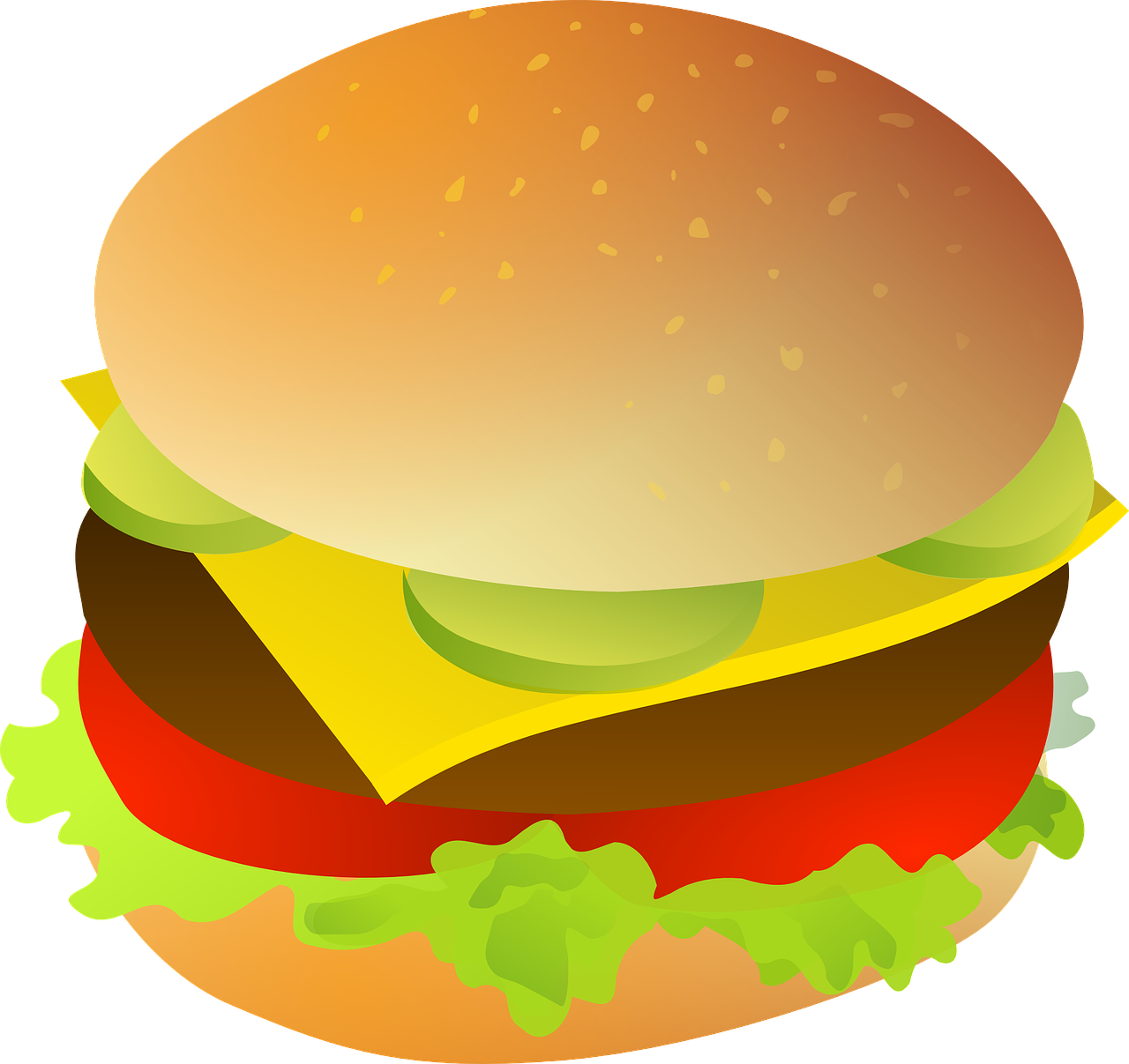 Hamburger Clip Art Clipart Free Clipart Microsoft Clipart - Cheese Burger Clip Art (1280x1207)