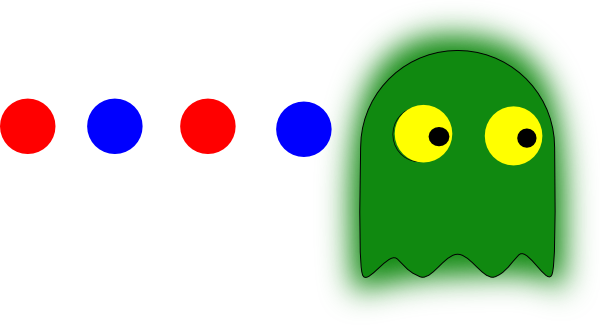 Spartan Pacman Clip Art - Pac Man Dots Clip Art (600x328)