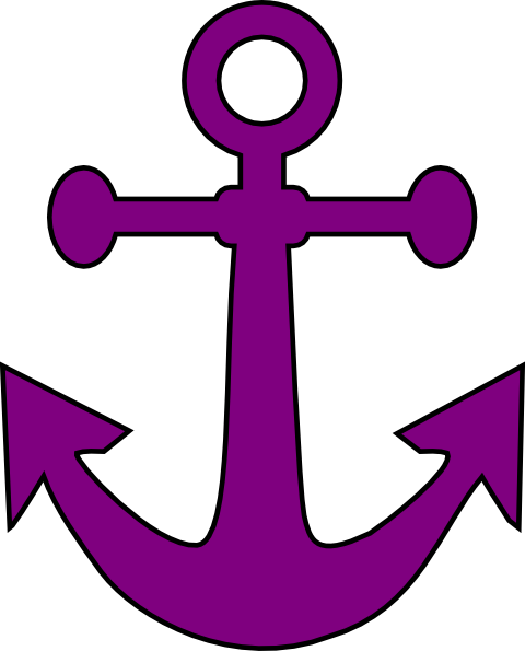 Purple Clipart Anchor - Purple Anchor Clipart (480x595)