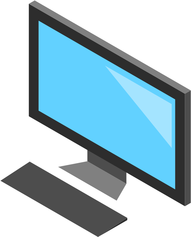 Free To Use Public Domain Computers Clip Art - Computer Screen And Keyboard (651x800)
