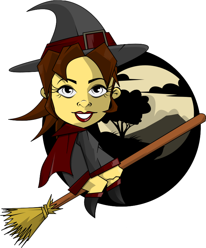 Free To Use Public Domain Witch Clip Art - Love Halloween. I Get To Ride (677x814)