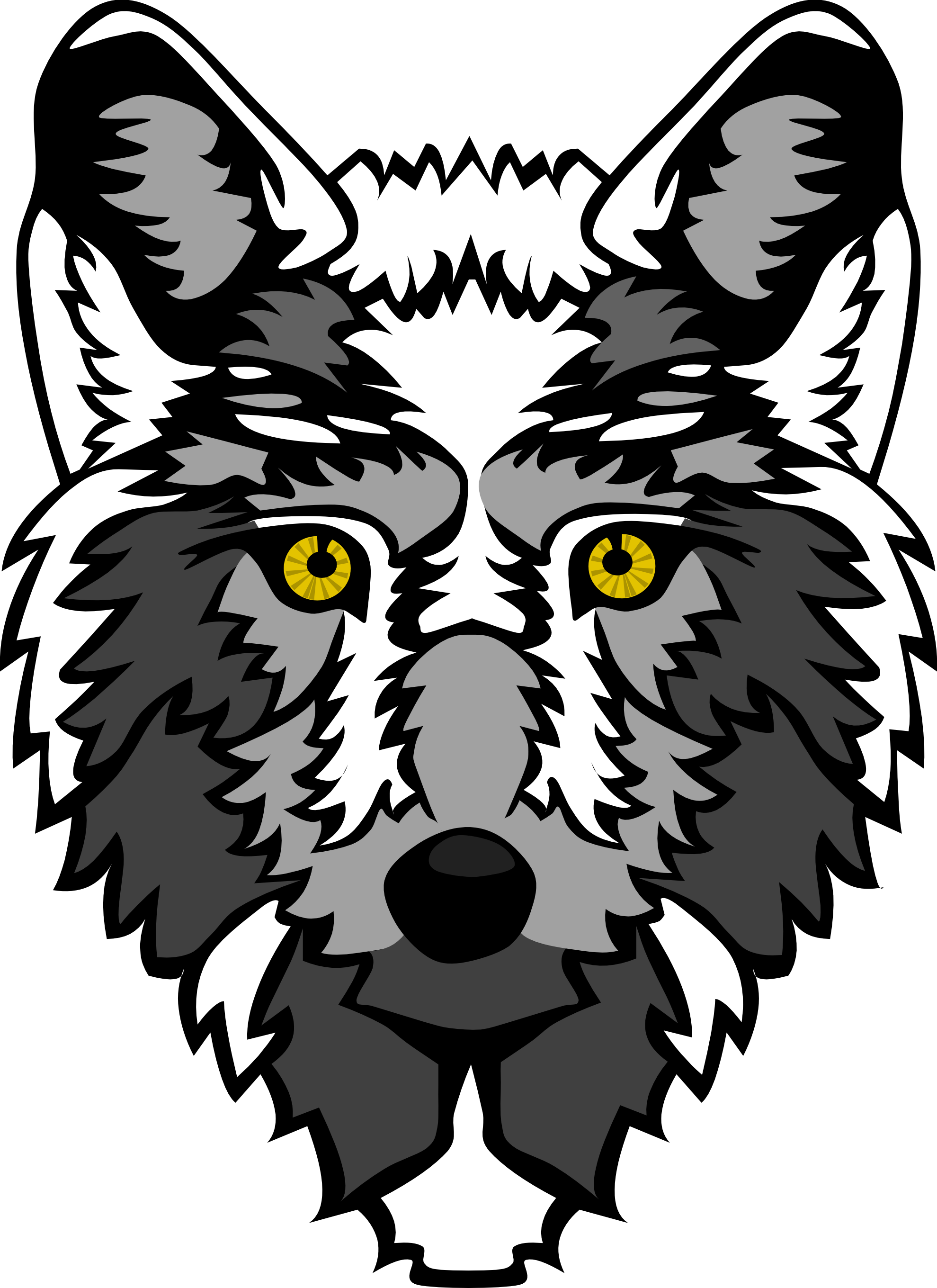 Wolf Vector Art - Animated Wolf Head Transparent (1979x2719)