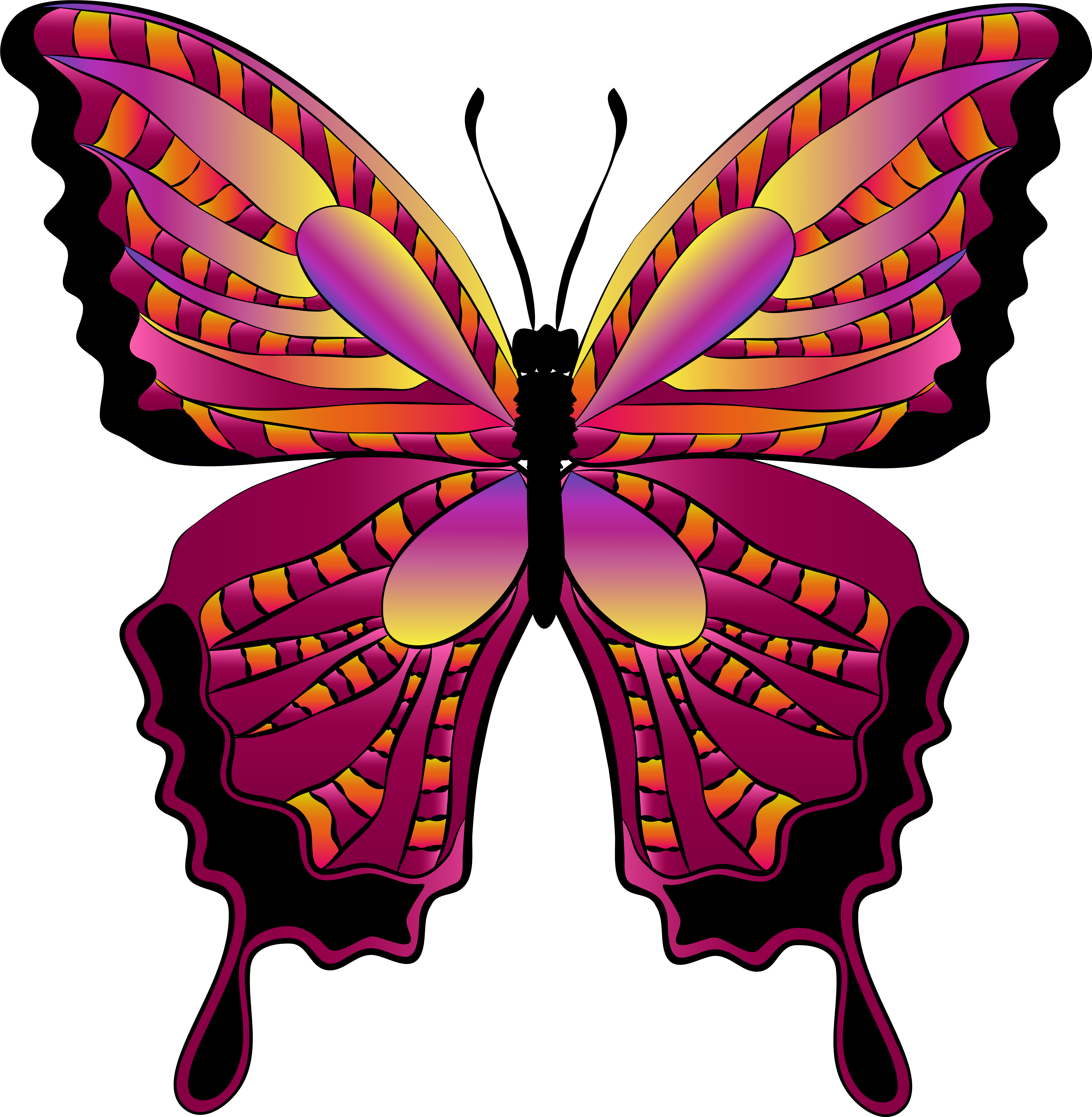 Red Butterfly Clipart Image - Butterfly Clipart (5647x5768)