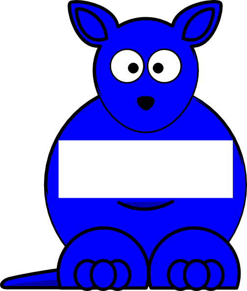 Blue Sightword Kangaroo Clip Art - Cartoon Kangaroo (504x593)