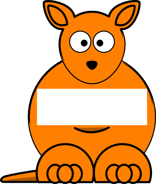 Orange Sightword Kangaroo Clip Art - Cartoon Orange Kangaroo (504x593)
