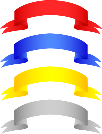 Shiny Metallic Banners Set - Clip Art (418x550)