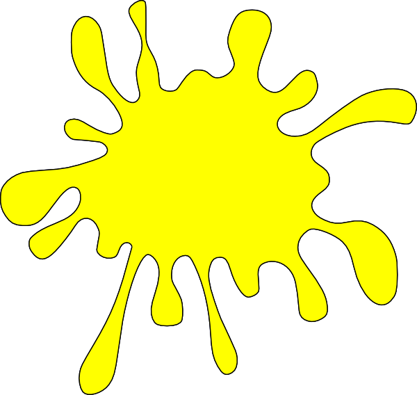 Paint Splatter Clip Art Pink - Yellow Clipart (600x568)