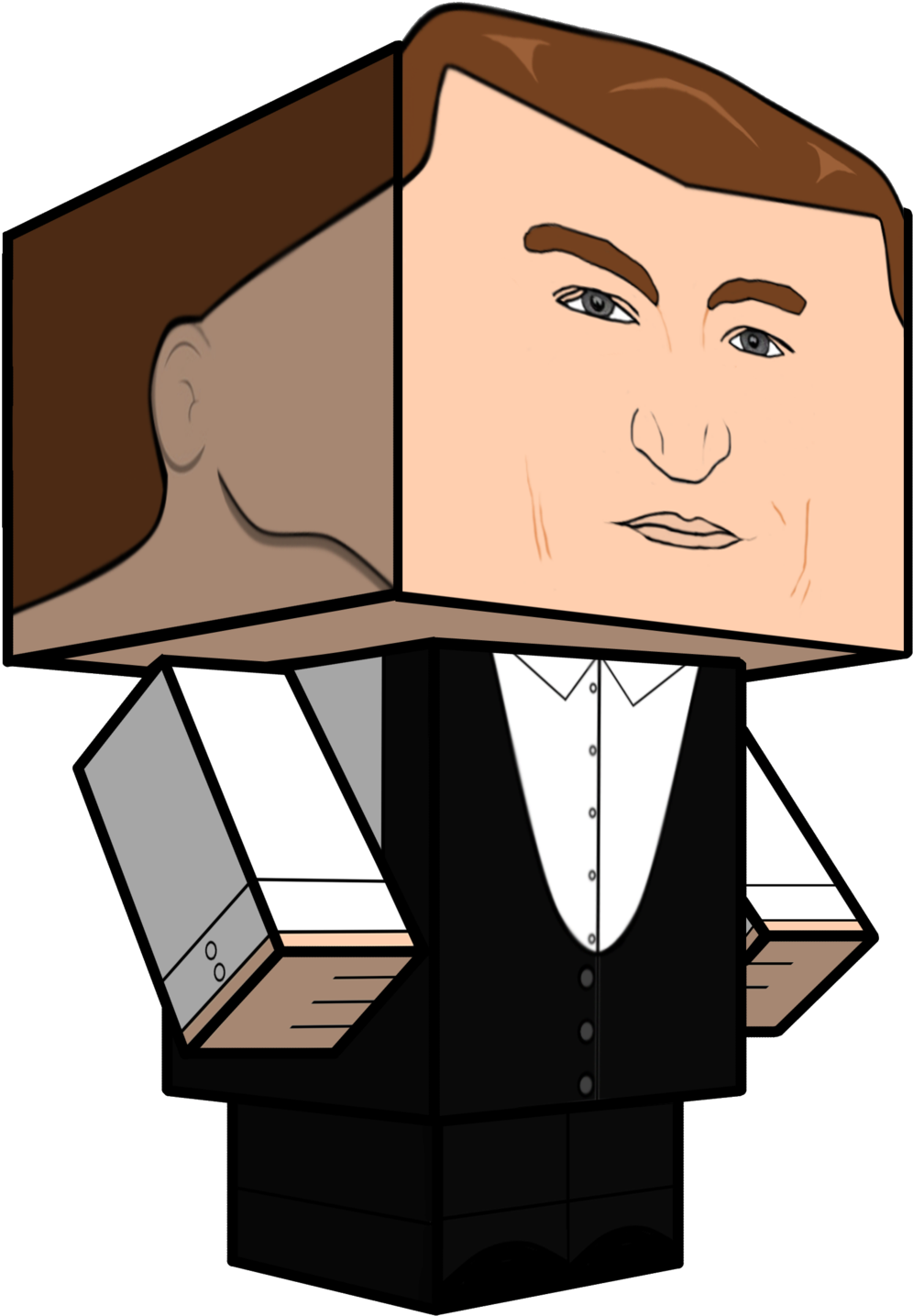 Chandler Bing Cubeecraft By Jagamen Chandler Bing Cubeecraft - Paper Toys (1024x1474)