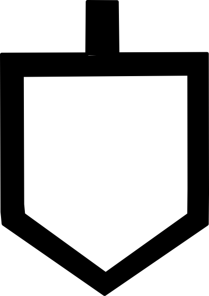 Bold Dreidel Shape Clip Art - Dreidel Black And White (420x595)