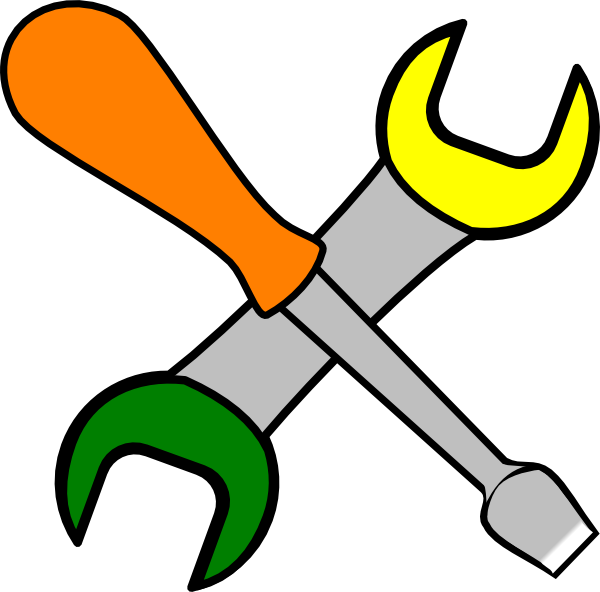 Coloured Tools Clip Art - Construction Tools Clipart (600x592)