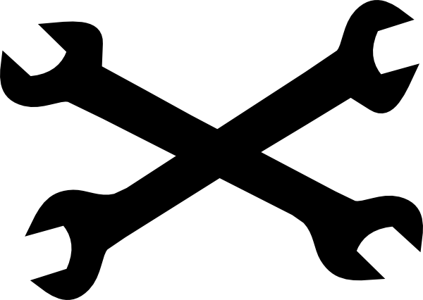 Crossed Wrench Clipart (600x426)