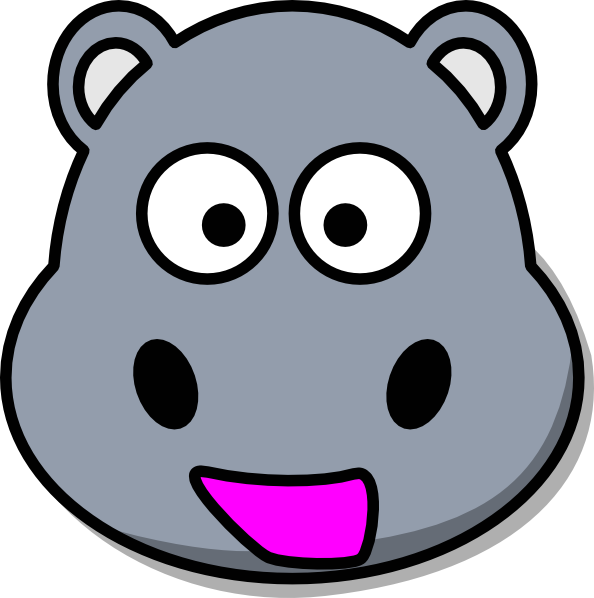 Hippo Head Clip Art At Clker - Cartoon Hippo (594x598)